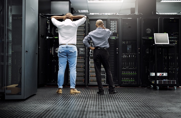 people looking at complex Data center IT system